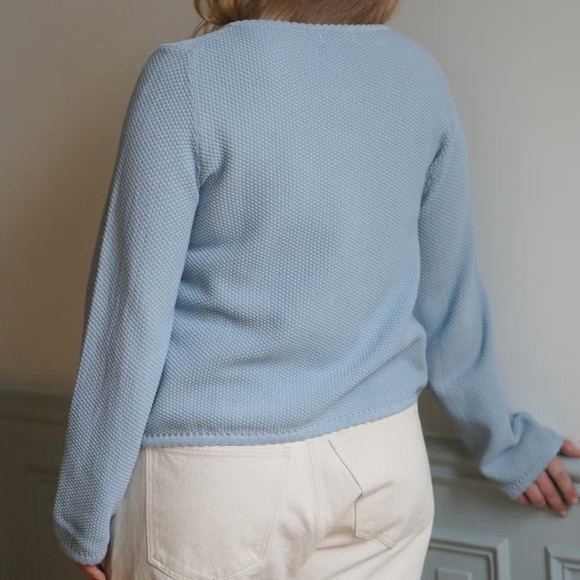 Djerf Avenue Amorini Cardigan Blue! Size M. Worn twice! - Picture 5 of 9